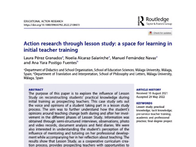 Action research through lesson study: a space for learning in initial teacher training