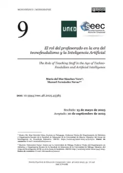 El rol del profesorado en la era del tecnofeudalismo y la Inteligencia Artificial