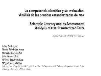 La competencia científica y su evaluación. Análisis de las pruebas estandarizadas de PISA