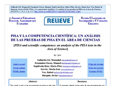 PISA y la competencia científica: un análisis de las pruebas de PISA en el área de Ciencias